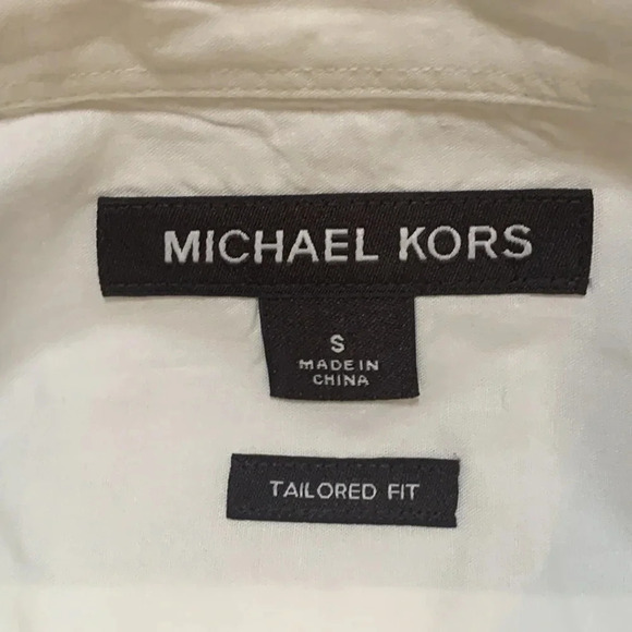 Michael Kors Tailored Fit Button Down Dress Shirt White Small - Picture 4 of 7
